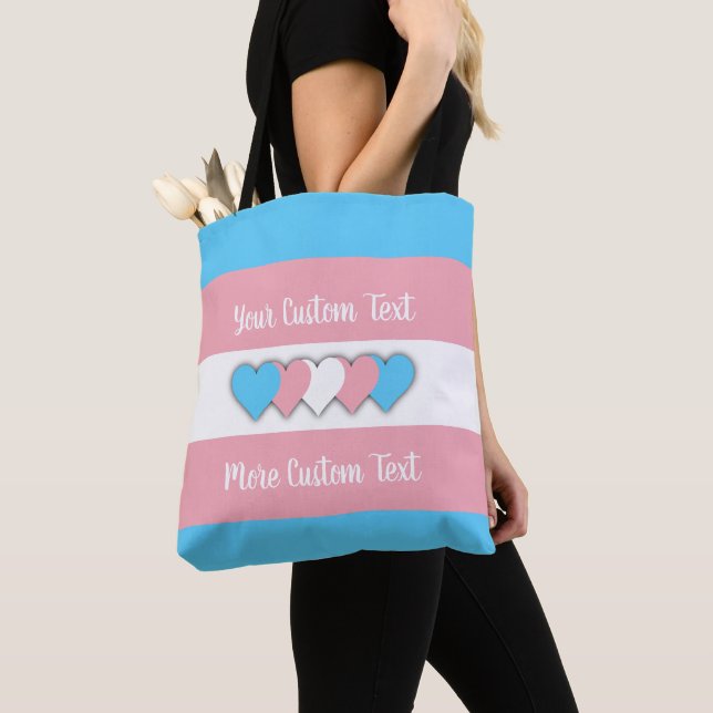Transgender-Stolzflagge mit Text Tasche (Von Nahem)