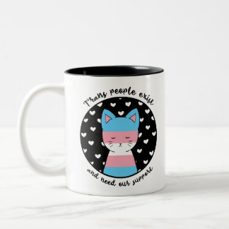 Transgender-StützMiezekatze Zweifarbige Tasse