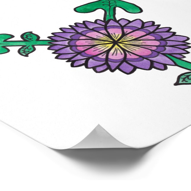 Transgender-Symbol für lila Blume Poster (Ecke)