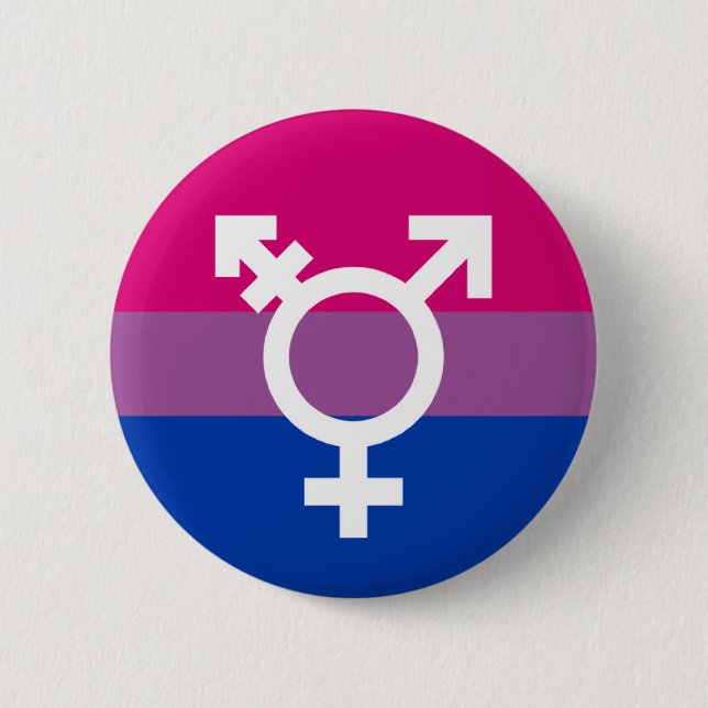 Transgender und Bi+ Stolz-Flaggen-Knopf Button (Vorderseite)