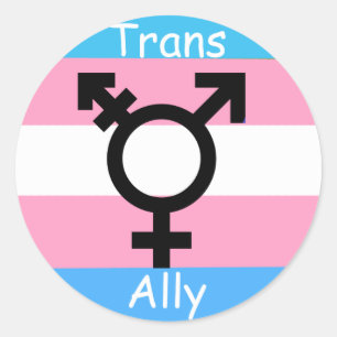 Transgender-Verbündet-Bewusstseins-Stolz-Aufkleber Runder Aufkleber