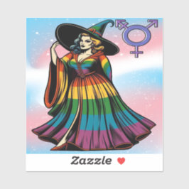 Transgender Witz in Regenbogenfarben Aufkleber