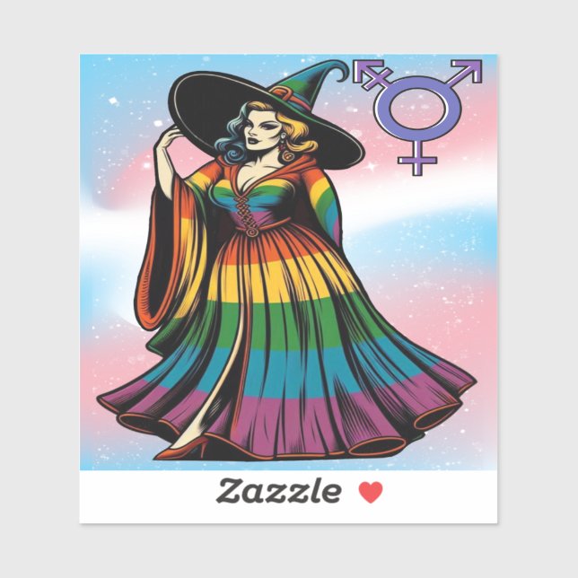 Transgender Witz in Regenbogenfarben Aufkleber (Blatt)