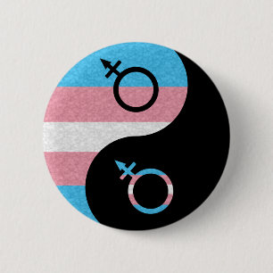 Transgender Yin und Yang Button