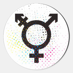 Transgendersymbolaufkleber Runder Aufkleber
