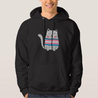 Transgenger Flag LGBTQ Cats Pride Cat Hoodie