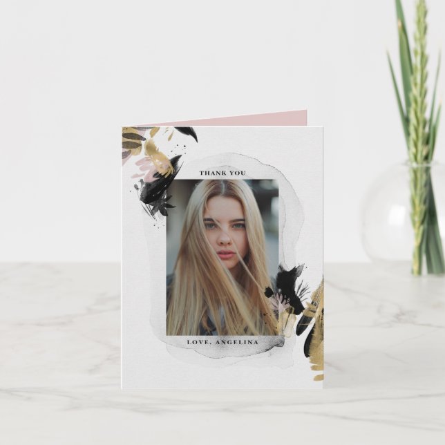 Transitional Abstrakter Abschluss Danke Karte (Vorderseite)