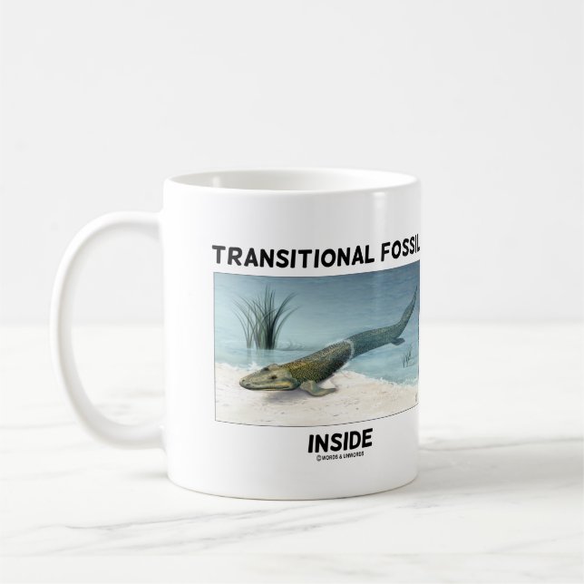 Transitorische Fossilien Inside Tiktaalik rosaea Kaffeetasse (Links)