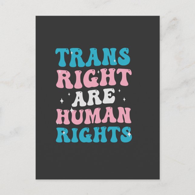 Transitrechte sind Menschenrechte Transgender Equa Ankündigungspostkarte (Vorderseite)