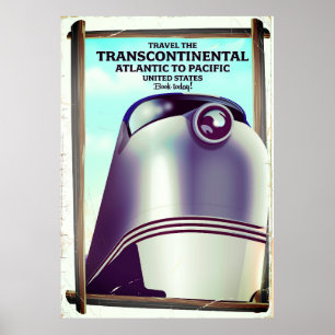 Transkontinentale Eisenbahn USA. Poster