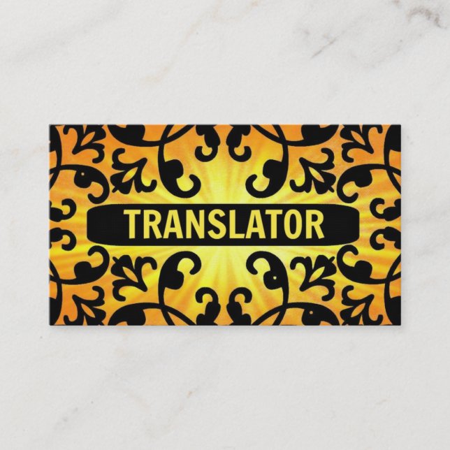 Translator Sunshine Damask Visitenkarte (Vorderseite)