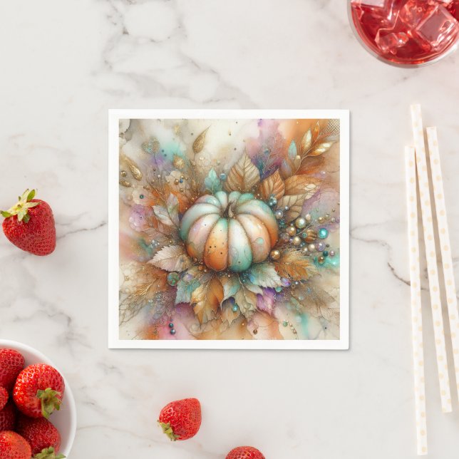 Translucent Autumn Fall Pumpkin  Serviette (Beispiel)