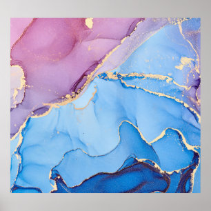 Translucent Hues Fluid: Alkoholtink Abstrakt Poster