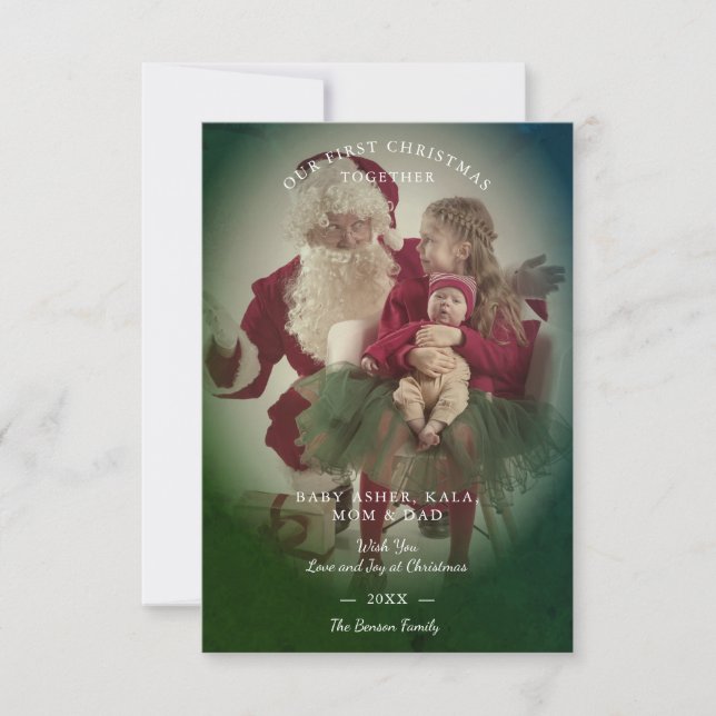 Transparency Effect Merry Christmas Photo Family (Vorderseite)