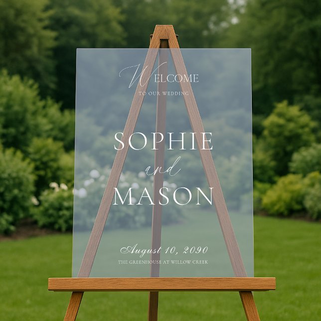 Transparent Acrylic Wedding Welcome Sign (Créateur téléchargé)