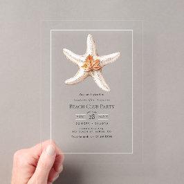 Transparent Coastal Chic Fall Beach Club Party Acryleinladungen