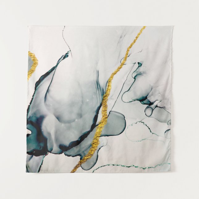 Transparent creativity. Abstract artwork. Trendy w Wandteppich (Vorderseite)