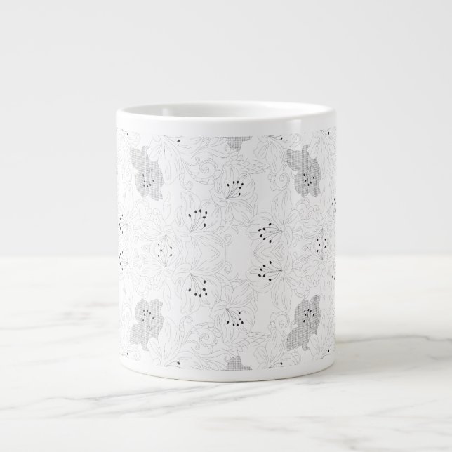 Transparent Grid Overlay – Editable PNG Texture Jumbo-Tasse (Vorderseite)