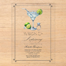 Transparent Margs & Matrimony Brautparty Acryleinladungen