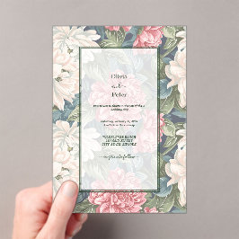 Transparent Modern Floral Wedding Invitation Acryleinladungen