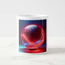 Transparent Reflective  Red Globe With Starbursts Jumbo-Tasse