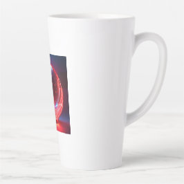 Transparent Reflective  Red Globe With Starbursts Milchtasse