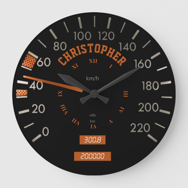 Transparent Speedometer on Dashboard Clock Große Wanduhr (Vorderseite)