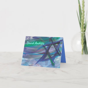 Transparent Star Bat Bar Mitzvah Carte de remercie