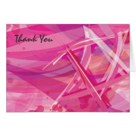 TRANSPARENT STAR-Pink Bat Mitzvah Dankeschön Karte