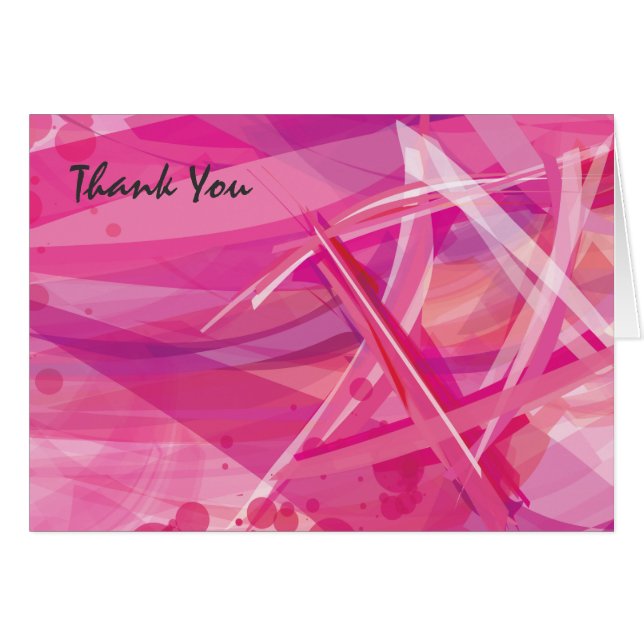 TRANSPARENT STAR-Pink Bat Mitzvah Dankeschön Karte (Vorderseite (Horizontal))