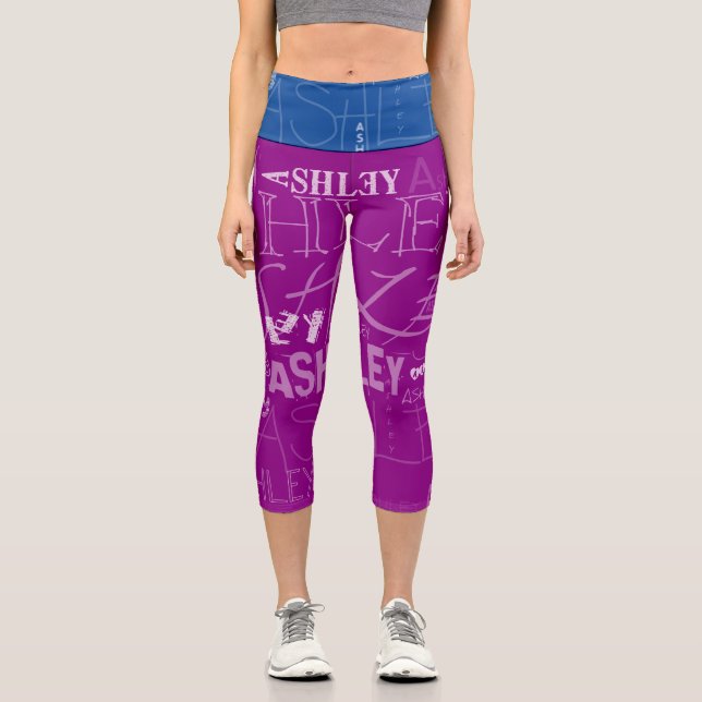 Transparent wiederholt Ashley Choose color BackG 2 Capri Leggings (Vorderseite)