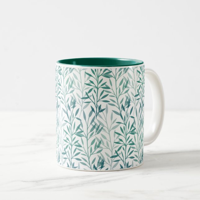 Transparente Blätter und Zweigstellen Zweifarbige Tasse (VorderseiteRechts)