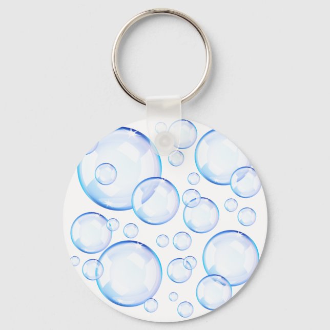 Transparente blaue Seifenblasen Schlüsselanhänger (Vorderseite)