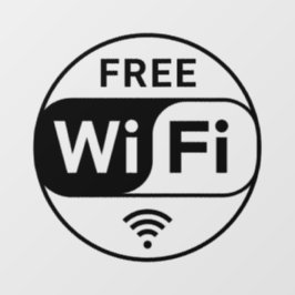 Transparente Business-Free-Wifi-Symbol-Fensterklam Fensteraufkleber