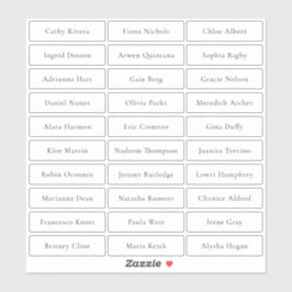 Transparente, einfache und raffinierte Namen Aufkleber