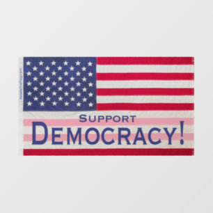 Transparente Fensterklammer - Flag "Support Democr Fensteraufkleber