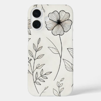 Transparente florale Elegance iPhone 16 Hülle