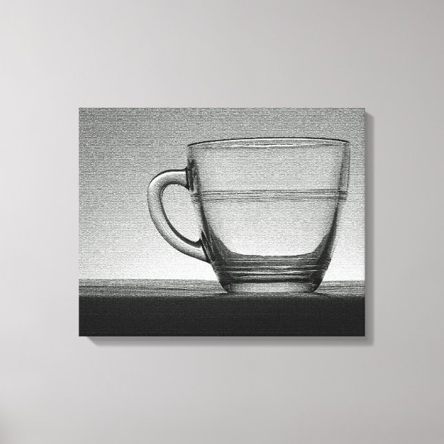 Transparente Glastasse Leinwanddruck (Vorderseite)