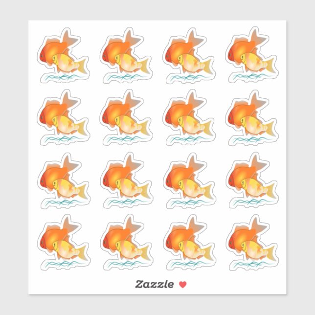Transparente Goldfish Stickers Aufkleber (Blatt)