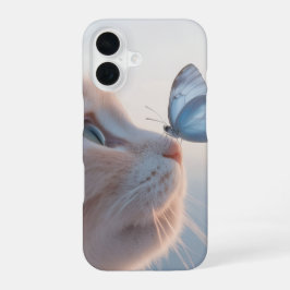 Transparente Katze und Blue Butterfly Phone Case iPhone 16 Hülle
