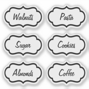 Transparente Kitchen Jar Essentials Sticker