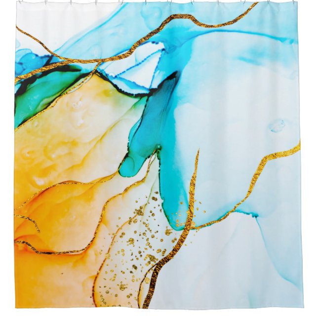 Transparente Kreativität. Abstrakte Kunstwerke. Tr Duschvorhang (Vorderseite)