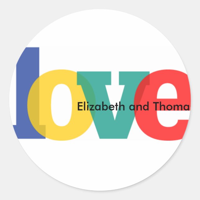 Transparente Liebe Runder Aufkleber (Vorderseite)