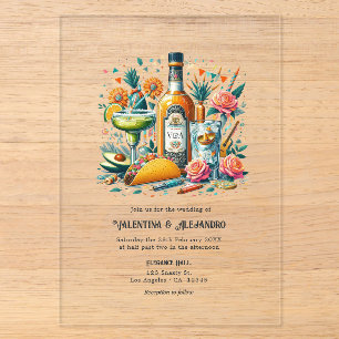 Transparente mexikanische Fiesta Tequila & Tacos W Acryleinladungen
