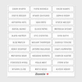 Transparente, moderne und schicke Gästetiketten Aufkleber