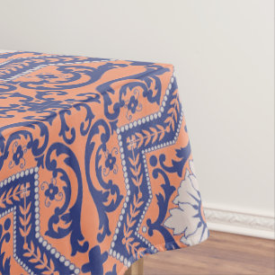 Transparente Monogramm Azulejo Art-Tischdecke Tischdecke