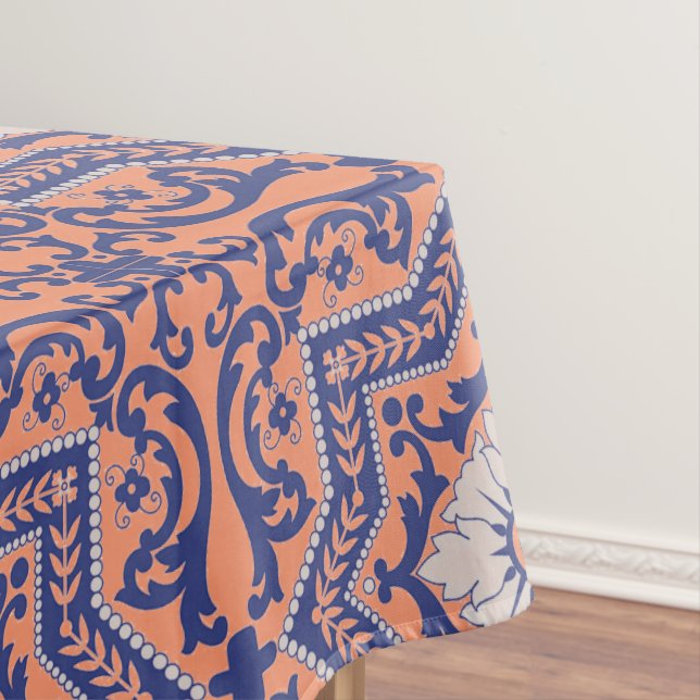 Transparente Monogramm Azulejo Art-Tischdecke Tischdecke (Beispiel)