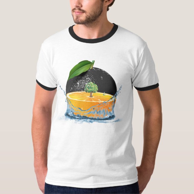 Transparente Orange Art T-Shirt (Vorderseite)