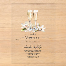 Transparente Perlen und Prosecco-Brautparty