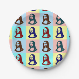 Transparente Pop-Kunst-Mona Lisa Papierplatte Pappteller